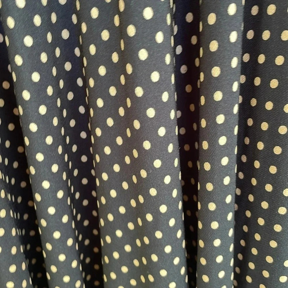 Ronni Nicole Black Gold Polka Dotted Wrap Sleeveless Skater Dress - Picture 9 of 10